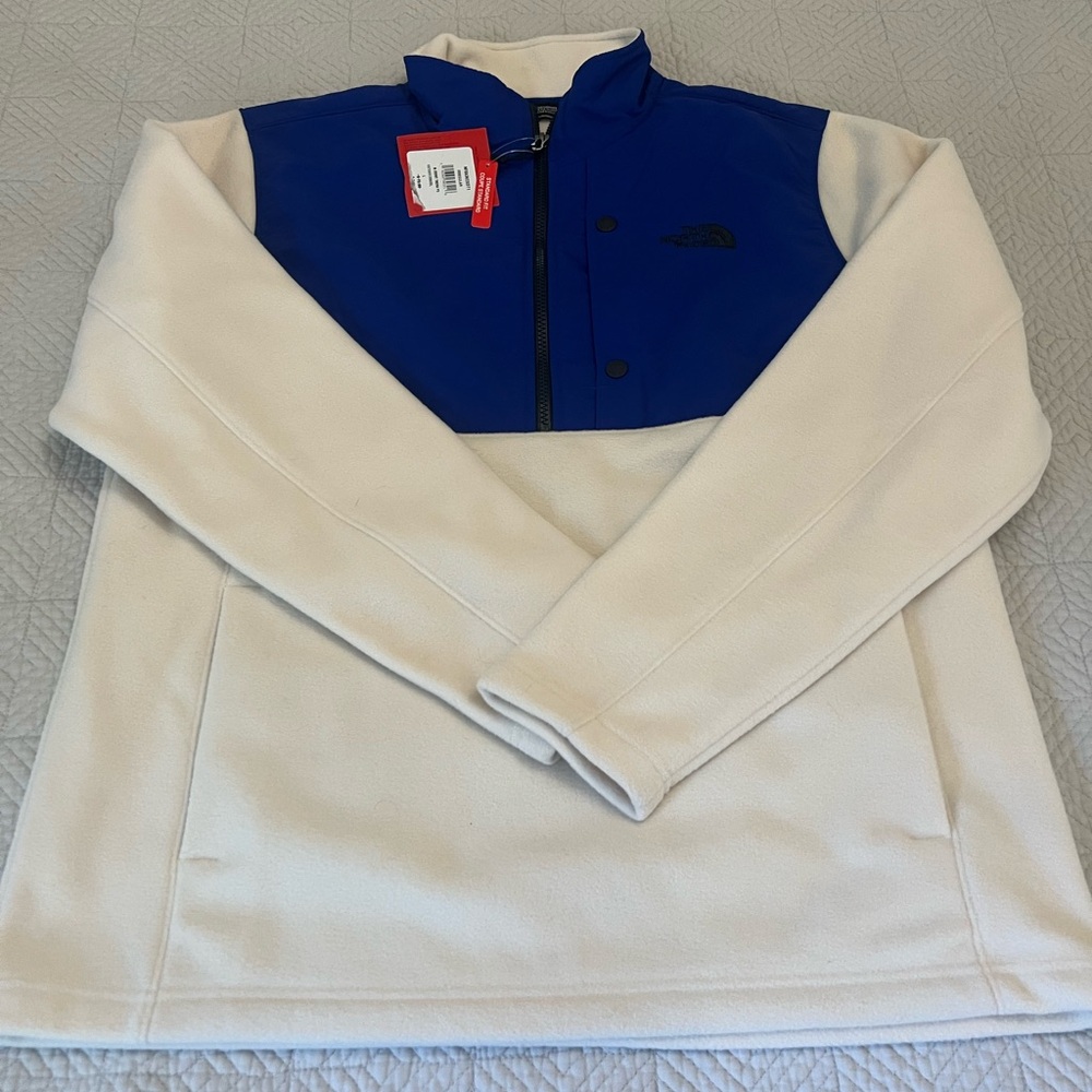 The North Face Blue and White Fleece Jacket